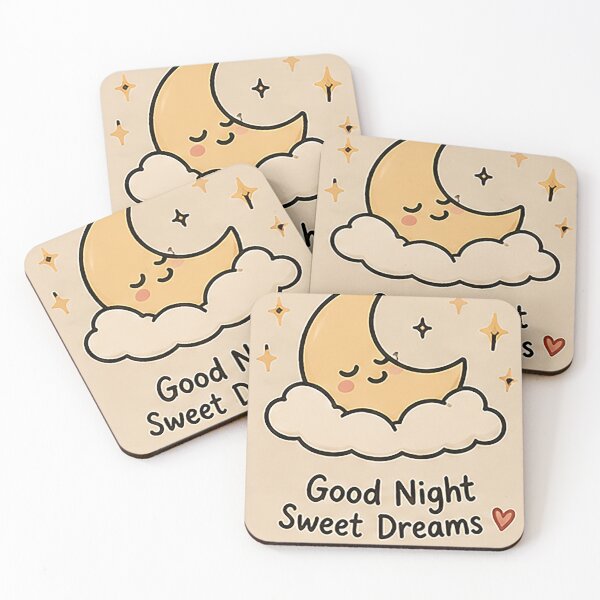 Item preview, Good Night Sweet Dreams Sticker – Cute Kawaii Moon and Clouds designed and sold by Sara-Ai.