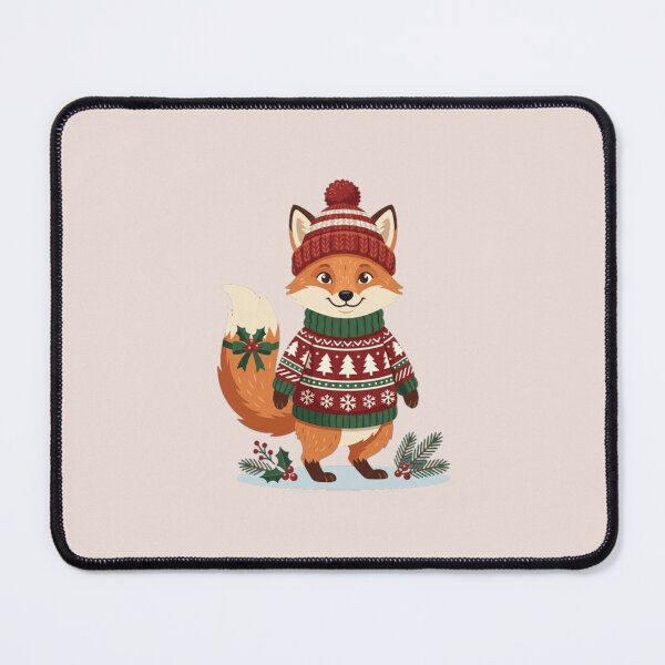 Item preview, Cozy Christmas Fox in a Festive Knit Sweater designed and sold by PunchDrop.