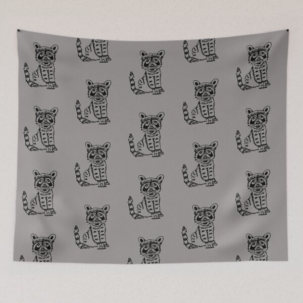 Item preview, Cute Raccoon Ink Drawing, Big Eyes Raccoon Illustration designed and sold by penelopejade.