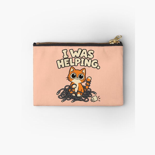 Item preview, I Was Helping Funny Cat and Charging Cable Cartoon designed and sold by MewMade.
