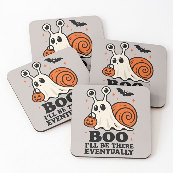Item preview, Ghost Snail Halloween – Cute Spooky Snail “Boo, I’ll Be There Eventually” designed and sold by Skryp-art.