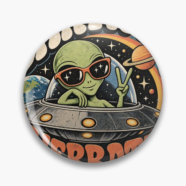 Item preview, Earth Is Overrated – Retro Alien UFO Space Design designed and sold by Vividy.
