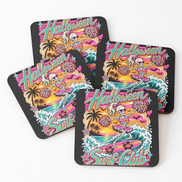 Item preview, Halloween Surf Club Skeleton Surfer Retro Sunset Beach Spooky designed and sold by DianneShelton.