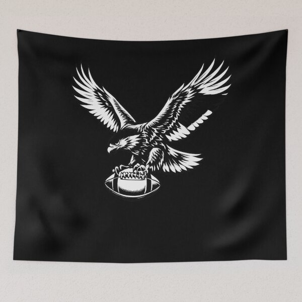 Item preview, Black and White Bald Eagle with Football High Contrast Sports designed and sold by slmfams.