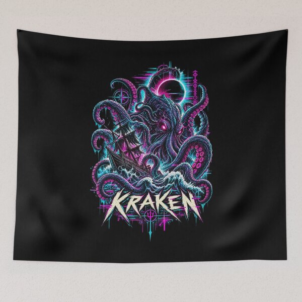 Item preview, Kraken – Cyber Glitch Sea Monster designed and sold by JupiterGlitchEmpire.