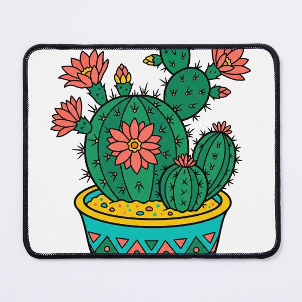 Item preview, Blooming Desert Cactus Cluster Flat Color Illustration designed and sold by seunghus.