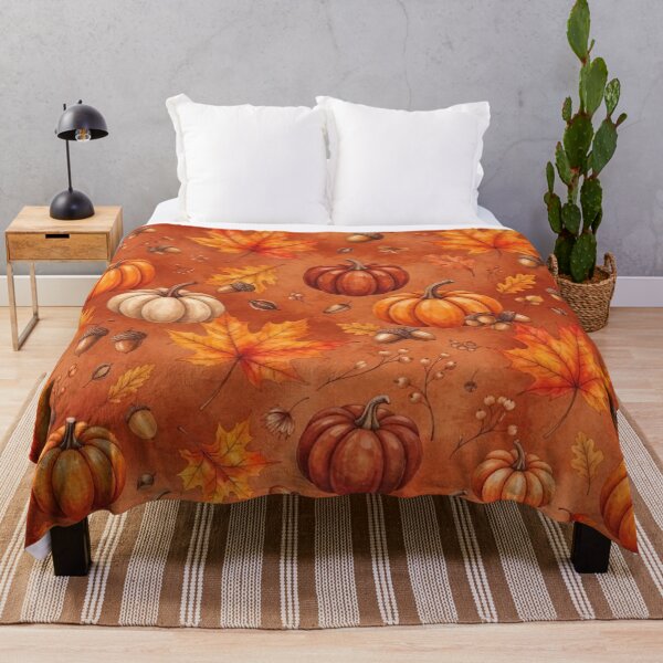 Item preview, Autumn Pumpkin and Fall leaves Pattern / Aesthetic / Thanksgiving Best Selling / Fall Decors / Decorations/ Pillow Cases, Blankets , Socks Phone Case Mug designed and sold by TeenLake.