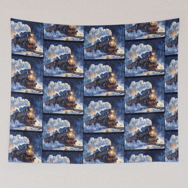 Item preview, Steam locomotive, night journey in the snow designed and sold by LiskoDesign.