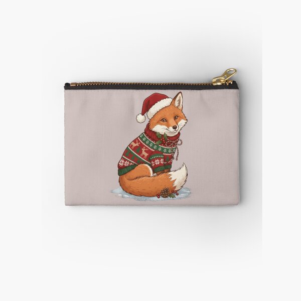 Item preview, Festive Christmas Fox in Santa Hat and Scarf designed and sold by PunchDrop.