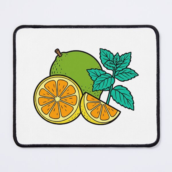 Item preview, Fresh Citrus Slices and Mint Flat Color Illustration designed and sold by seunghus.