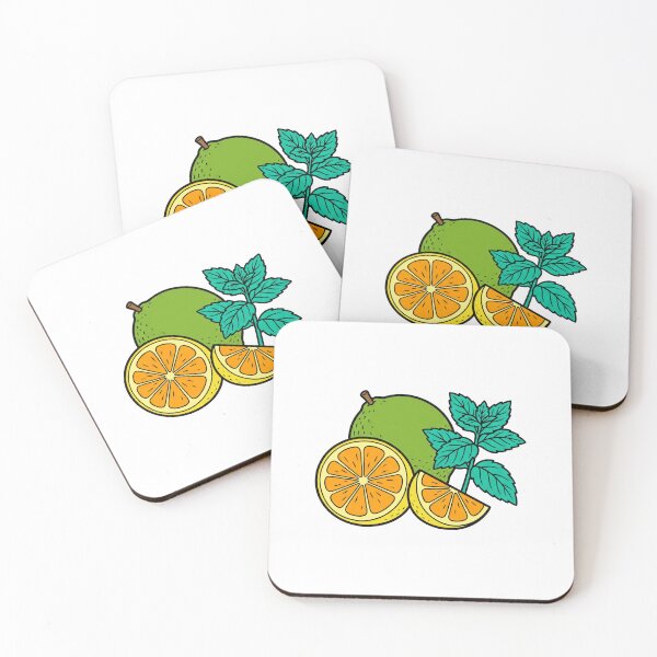Item preview, Fresh Citrus Slices and Mint Flat Color Illustration designed and sold by seunghus.
