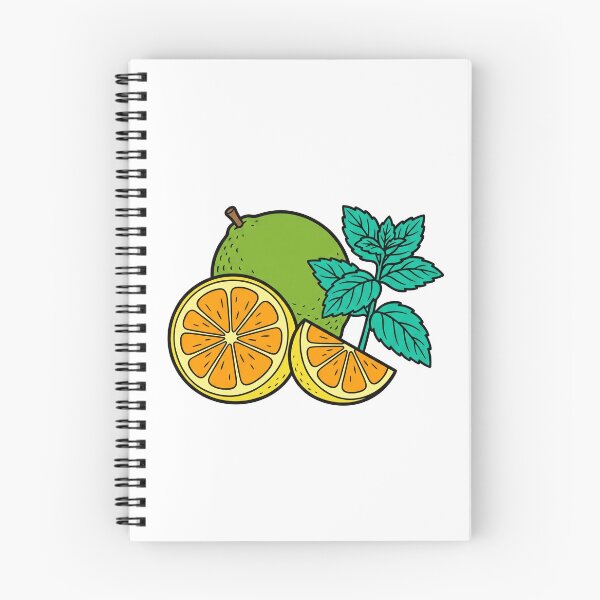 Item preview, Fresh Citrus Slices and Mint Flat Color Illustration designed and sold by seunghus.