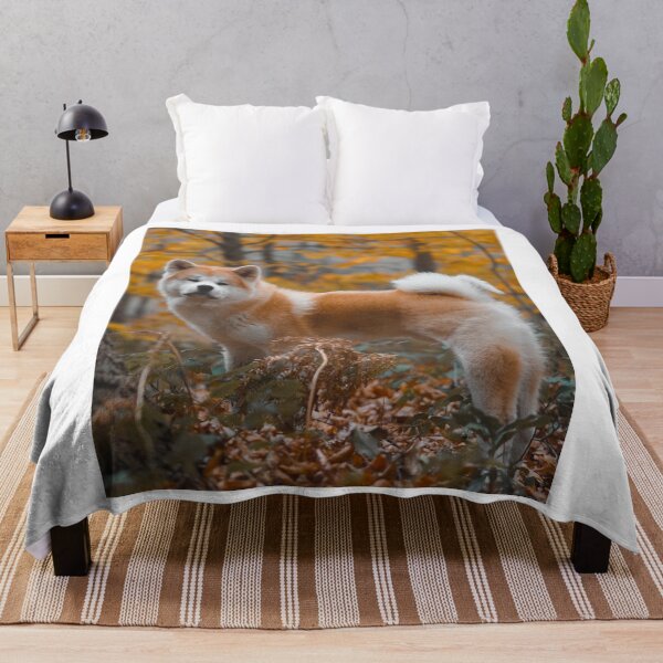 Item preview, Japanese Akita Inu Standing in an Autumn Forest designed and sold by VanGaldo.