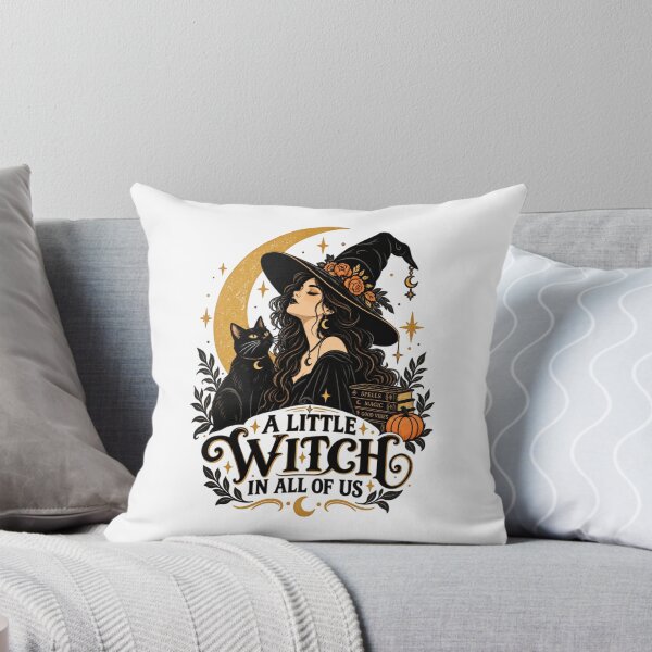 Item preview, A Little Witch in All of Us – Vintage Witch Moon Halloween Design designed and sold by Sanika arts .