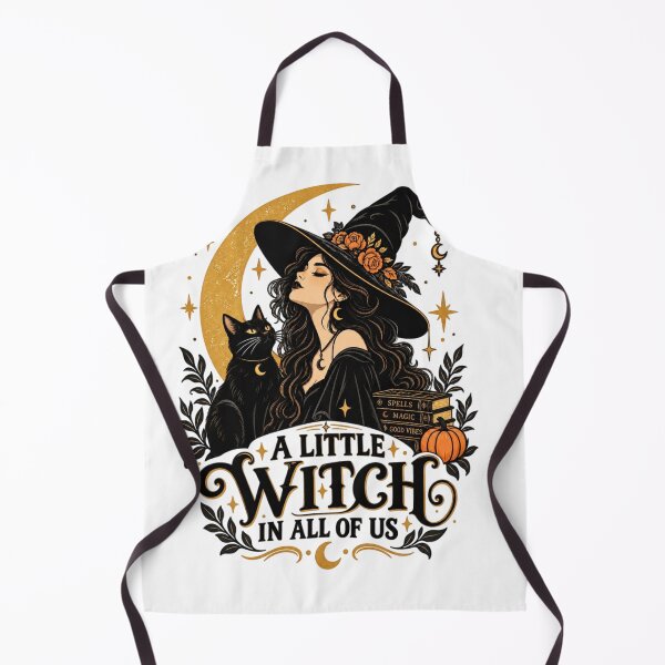 Item preview, A Little Witch in All of Us – Vintage Witch Moon Halloween Design designed and sold by Sanika arts .
