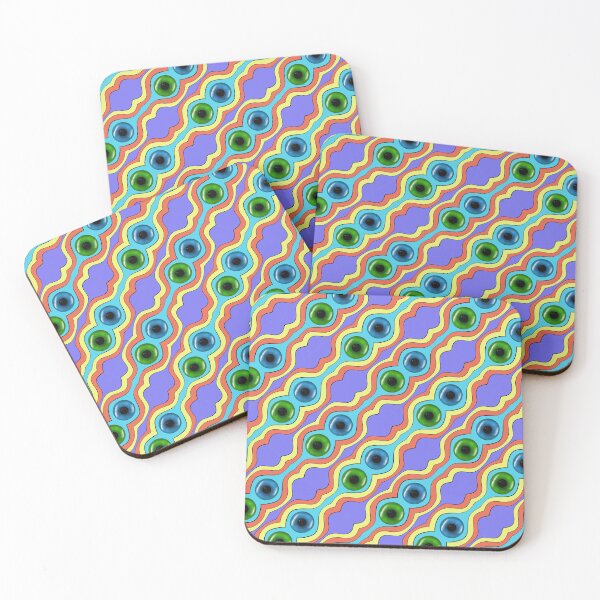 Item preview, Colourful Abstract Seamless Pattern – Hand Drawn Geometric Eye Design – Retro Pop Art, Boho & Maximalist Pattern designed and sold by martinspixs.
