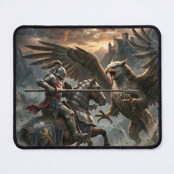 Item preview, Griffin vs Knight - Epic Fantasy Battle Art designed and sold by Lucid Dream Pixel.