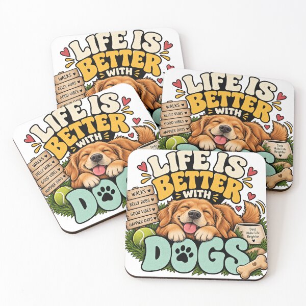 Item preview, Life Is Better With Dogs – Happy Dog Lover Design designed and sold by Vividy.