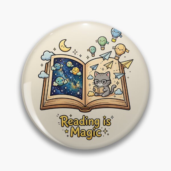Item preview, Reading is Magic - Cute Book Lover Cat And Galaxy Book Portal designed and sold by NovaNest  Studio.