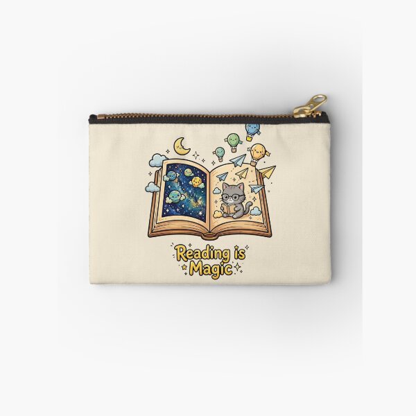 Item preview, Reading is Magic - Cute Book Lover Cat And Galaxy Book Portal designed and sold by NovaNest  Studio.