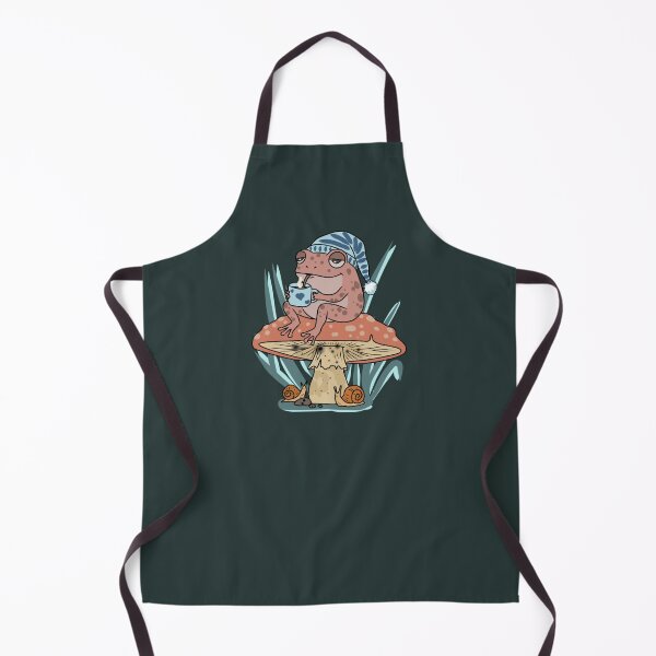 Item preview, Frog Drinking Coffee Sleeping Cap Cottagecore Mushroom designed and sold by LeshanArt.