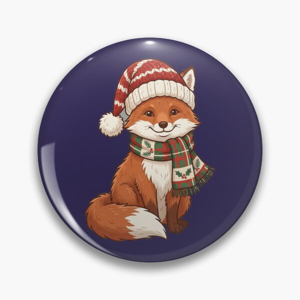 Item preview, Christmas Fox in a Festive Plaid Scarf designed and sold by PunchDrop.