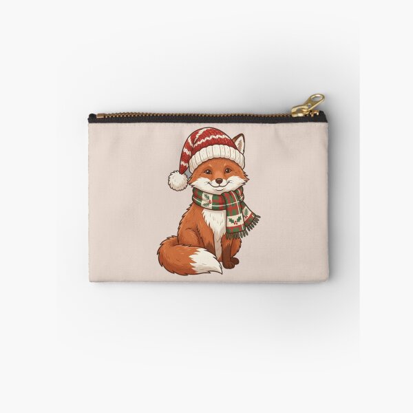 Item preview, Christmas Fox in a Festive Plaid Scarf designed and sold by PunchDrop.