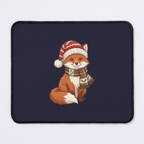 Item preview, Christmas Fox in a Festive Plaid Scarf designed and sold by PunchDrop.