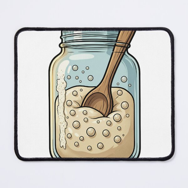 Item preview, Bubbling Sourdough Starter Comic Jar designed and sold by DIUMERI.