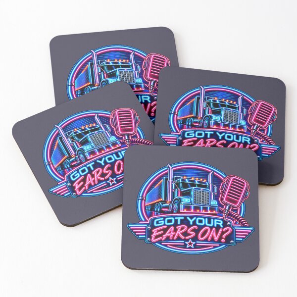 Item preview, Got Your Ears On Neon Semi Truck - CB Radio Oval Emblem Art designed and sold by NomadForge.