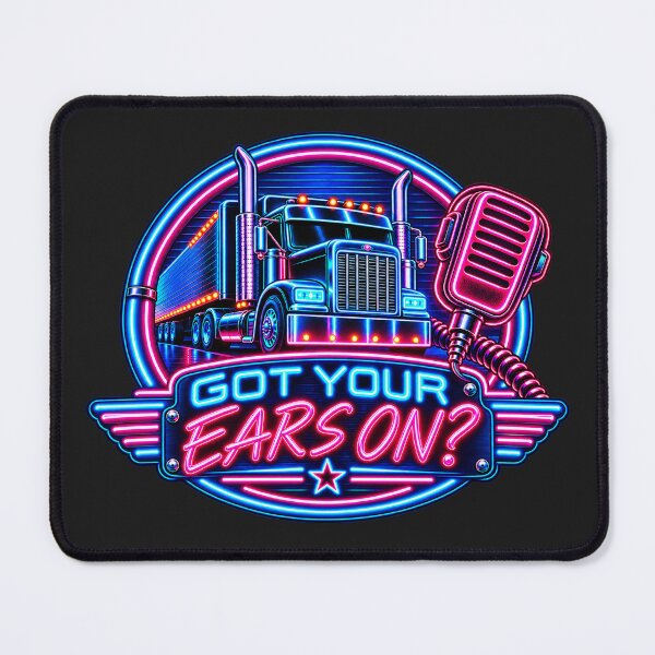 Item preview, Got Your Ears On Neon Semi Truck - CB Radio Oval Emblem Art designed and sold by NomadForge.