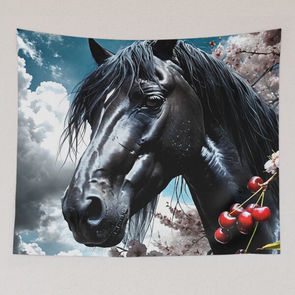 Item preview, But the big black horse said, "Look this way" - He said, "Hey lady, will you marry me?" 22 designed and sold by deep-sea-birds.