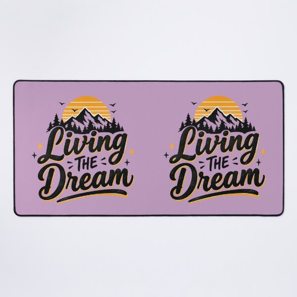 Item preview, Living The Dream Mountain Sunset Retro Adventure designed and sold by Sanika arts .