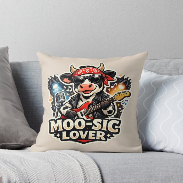 Item preview, Moo-Sic Lover – Rocking Cow Guitarist designed and sold by Safe Haven Pets.