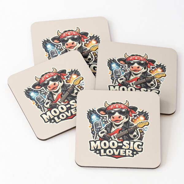 Item preview, Moo-Sic Lover – Rocking Cow Guitarist designed and sold by Safe Haven Pets.