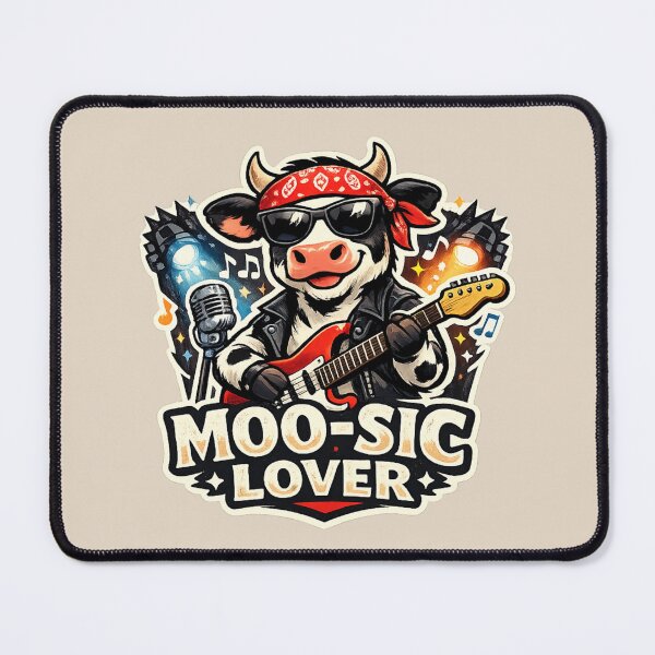Item preview, Moo-Sic Lover – Rocking Cow Guitarist designed and sold by Safe Haven Pets.