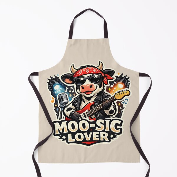 Item preview, Moo-Sic Lover – Rocking Cow Guitarist designed and sold by Safe Haven Pets.