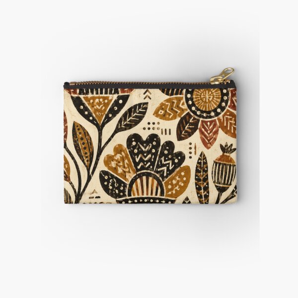Item preview, Bogolan Folk Flowers – Earthy Mali Botanical Pattern designed and sold by MarekoraStudio.