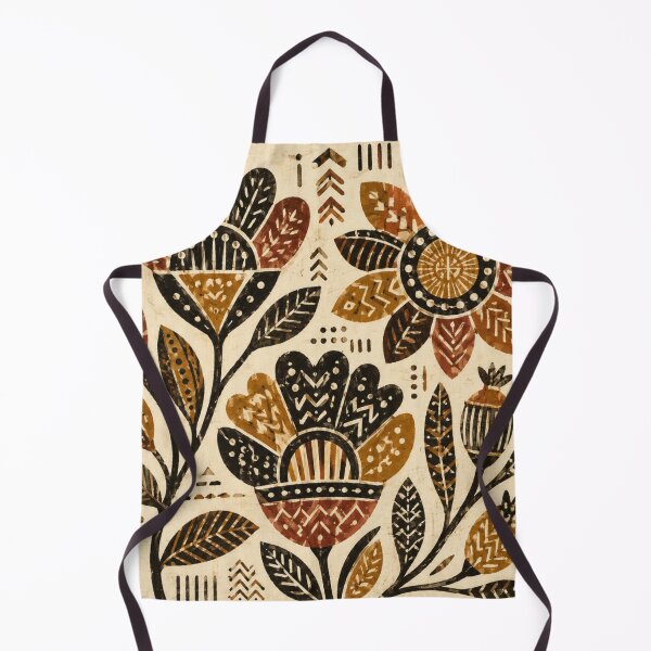 Item preview, Bogolan Folk Flowers – Earthy Mali Botanical Pattern designed and sold by MarekoraStudio.