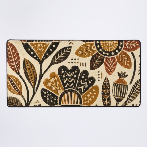 Item preview, Bogolan Folk Flowers – Earthy Mali Botanical Pattern designed and sold by MarekoraStudio.