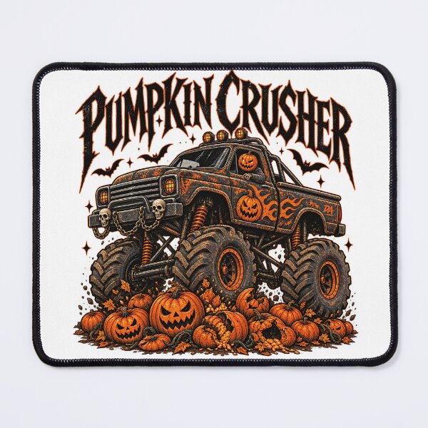 Item preview, Pumpkin Crusher Monster Truck Halloween Jack O Lantern Art designed and sold by DesignArtist.ia.