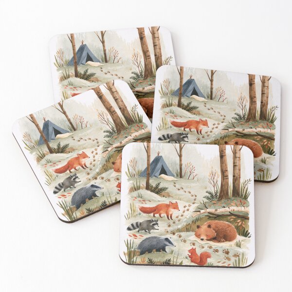 Item preview, Woodland Friends Autumn Forest Camping designed and sold by UtArt.