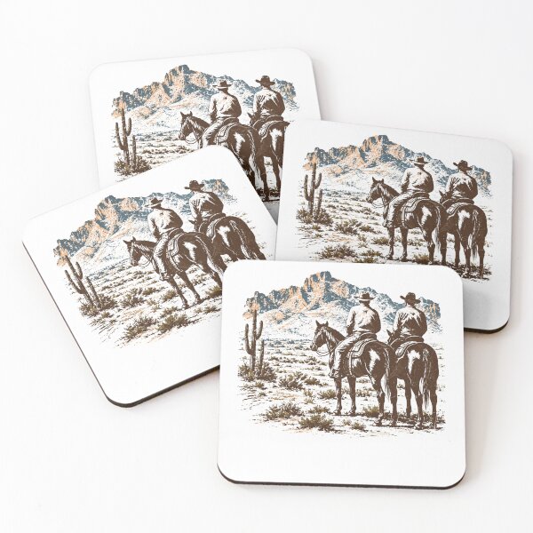 Item preview, Vintage Western Cowboys Riding Horses Desert Adventure designed and sold by Moizento.