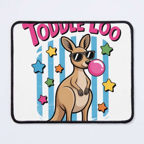 Item preview, Toddle Loo (Kangaroo blowing bubblegum - cyan background) designed and sold by john-kami.