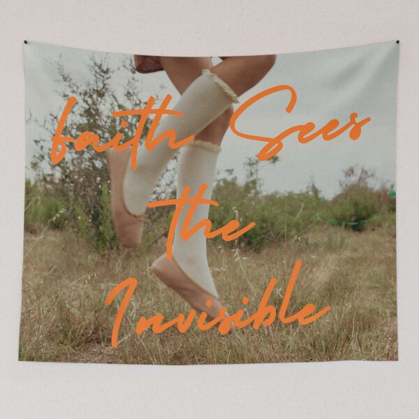 Item preview, Faith Sees The Invisible | Inspirational Orange Quote designed and sold by LensDyn™.