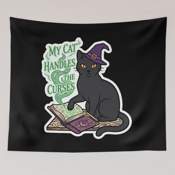 Item preview, My Cat Handles the Curses — Witch Black Cat designed and sold by TheCalmEdit.