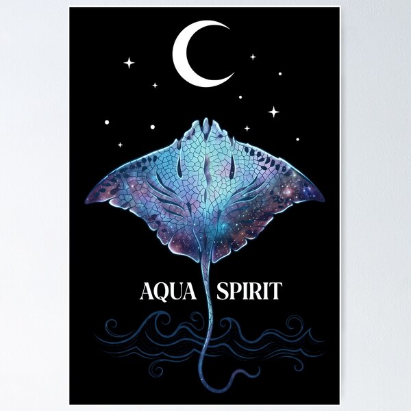 Item preview, Celestial Cosmic Manta Ray - Aqua Spirit designed and sold by Shopeon Designs.