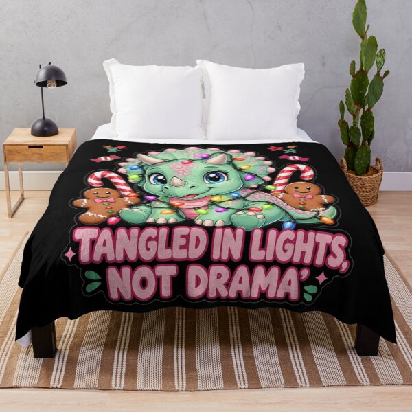 Item preview, Tangled In Lights Not Drama Dinosaur Christmas designed and sold by Design Vibras.