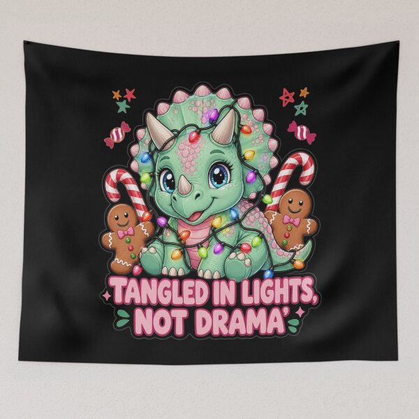 Item preview, Tangled In Lights Not Drama Dinosaur Christmas designed and sold by Design Vibras.