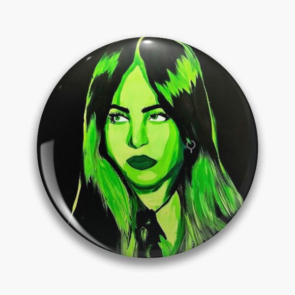 Item preview, Billie Eilish Green Glow Portrait designed and sold by Portrait Haven.